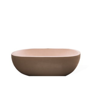 cream ceramic oval bathtub